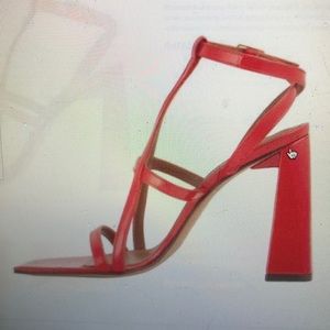 Red Strappy heel Sandle - red 6 1/2